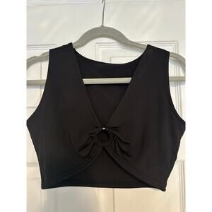 SIZE L Black Crop Tank Top